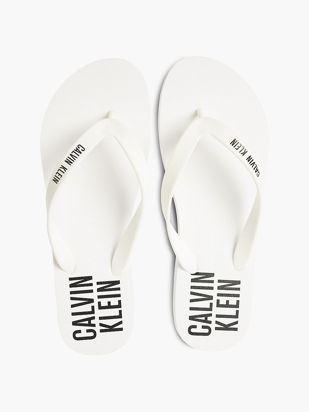 WHITE Logo Flip Flops undefined men Calvin Klein