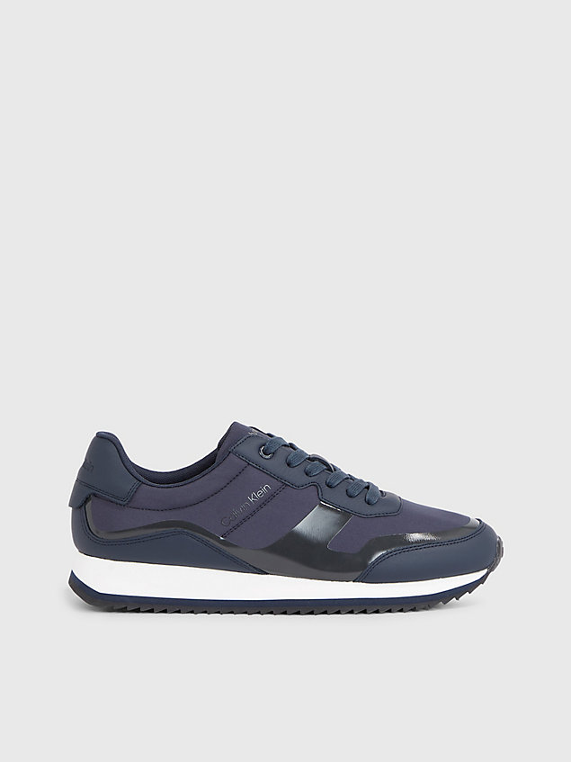 blue recycled nylon trainers for men calvin klein