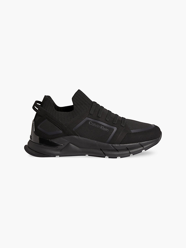 Triple Black Recycled Knit Trainers undefined men Calvin Klein