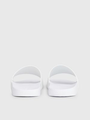 white logo sliders for men calvin klein