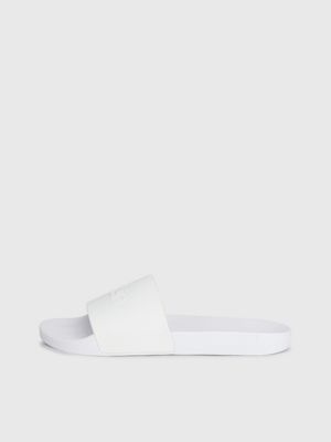 white logo sliders for men calvin klein