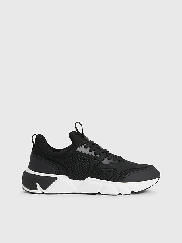 CK Black Recycled Knit Trainers undefined men Calvin Klein