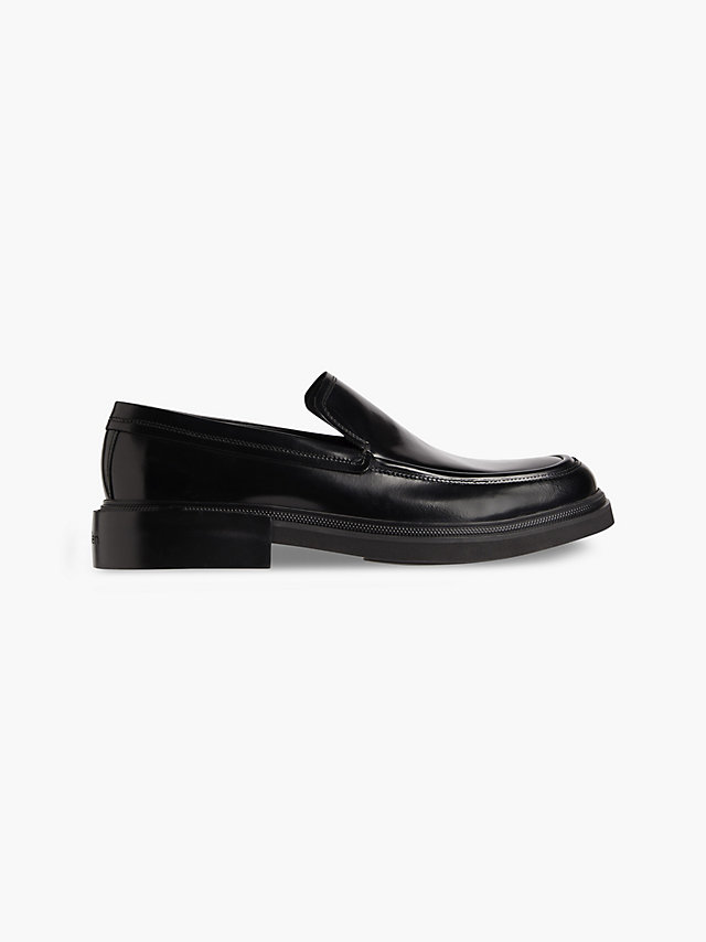 Pvh Black Leather Loafers undefined men Calvin Klein
