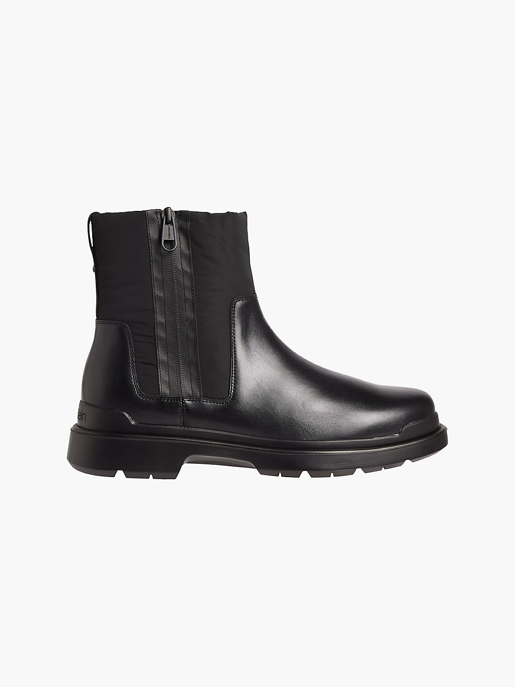 PVH BLACK Leather And Recycled Nylon Boots undefined men Calvin Klein