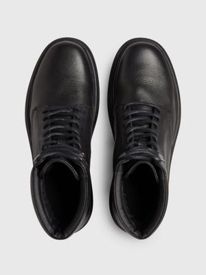 Calvin klein best sale black leather booties