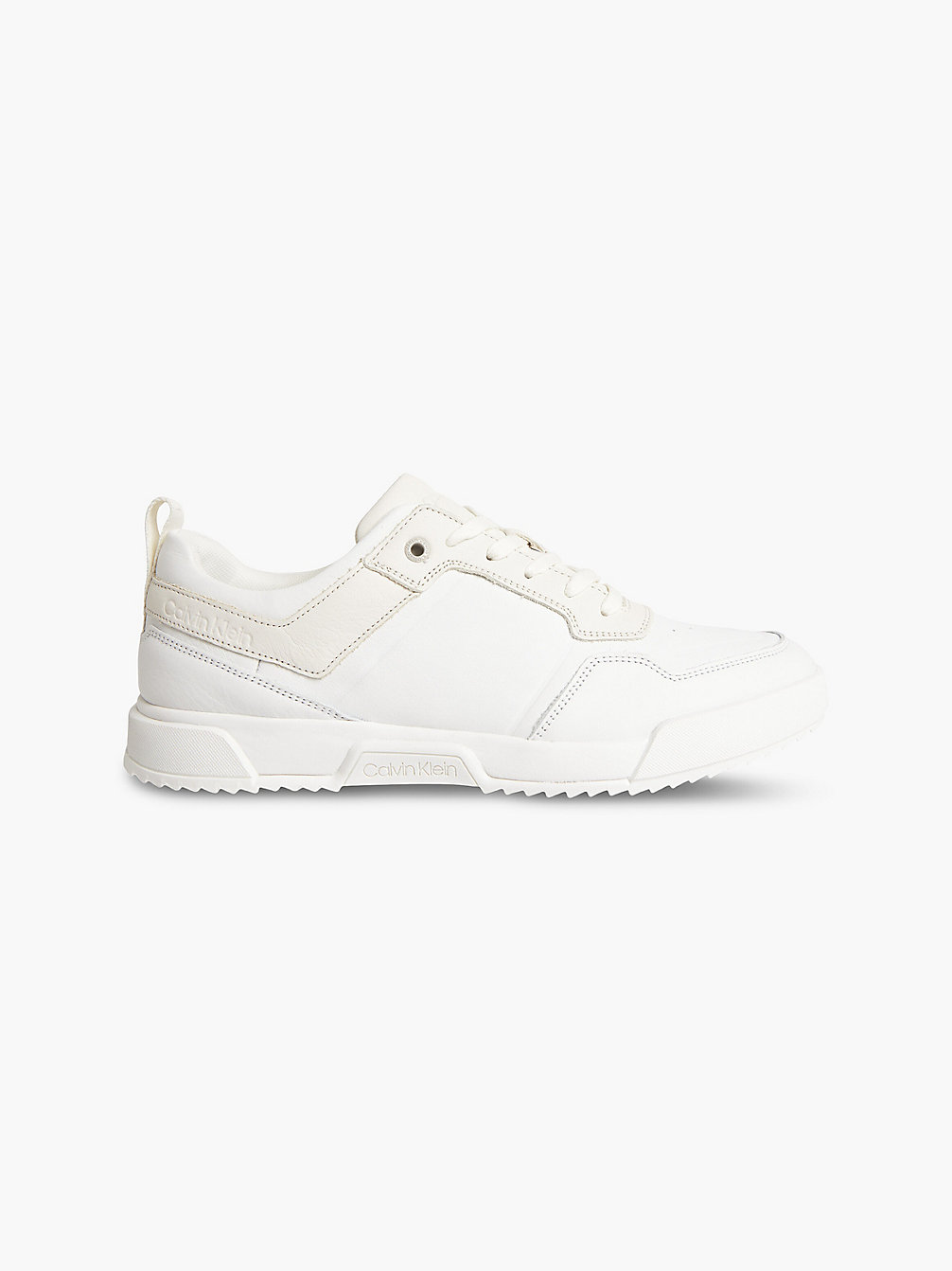 WHITE/EGRET Leder-Sneakers undefined Herren Calvin Klein