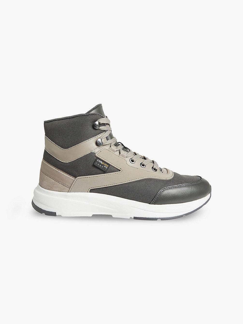 MEDIUM CHARCOAL/SHADOW BEIGE Recycled High-Top Trainers undefined men Calvin Klein