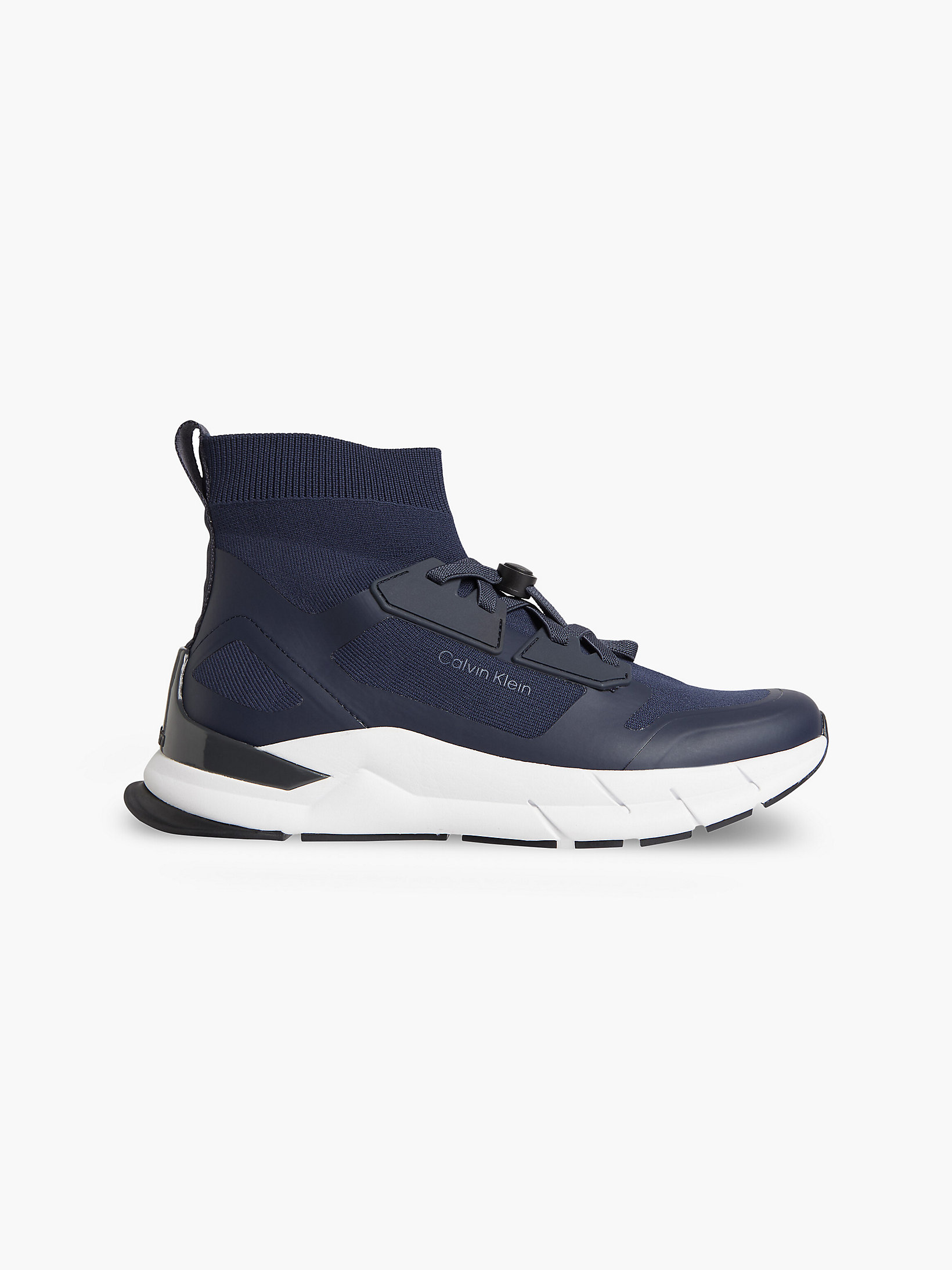 Navy/medium Charcoal Recycled High-Top Sock Trainers undefined men Calvin Klein
