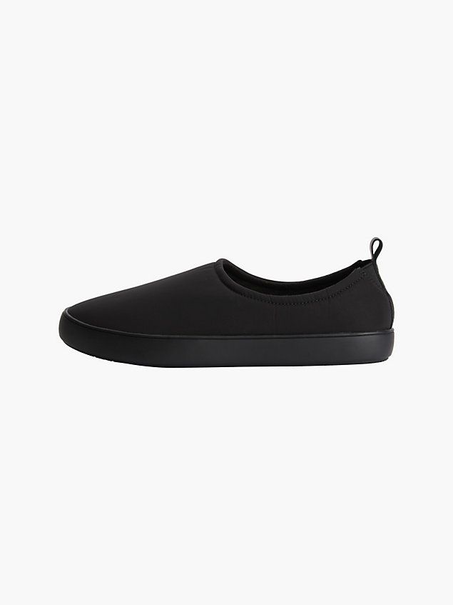 black recycled felt slippers for men calvin klein
