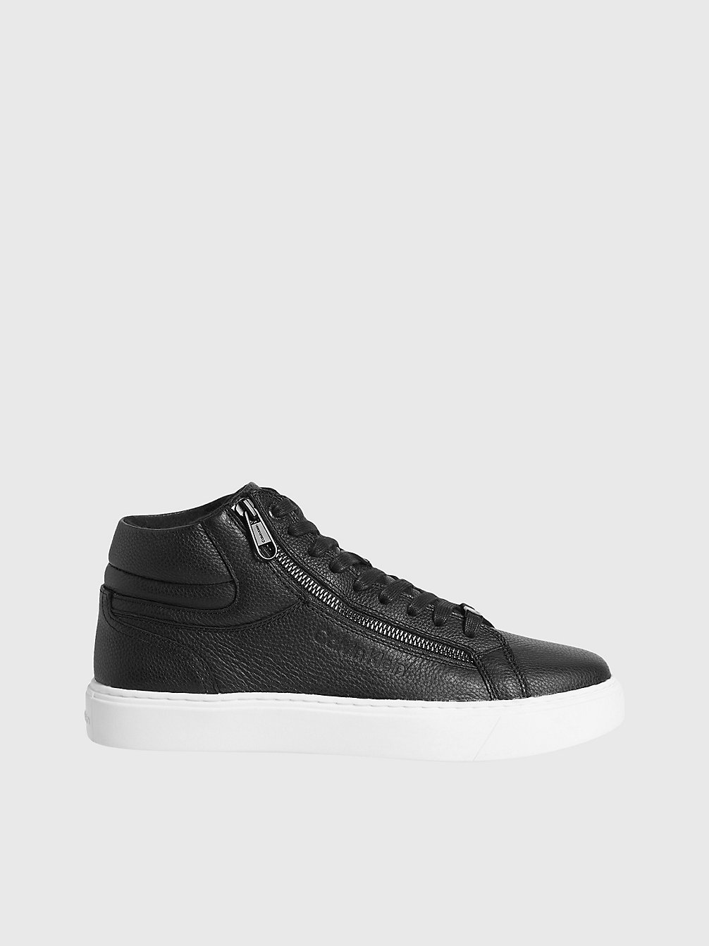 PVH BLACK Leather High-Top Trainers undefined men Calvin Klein
