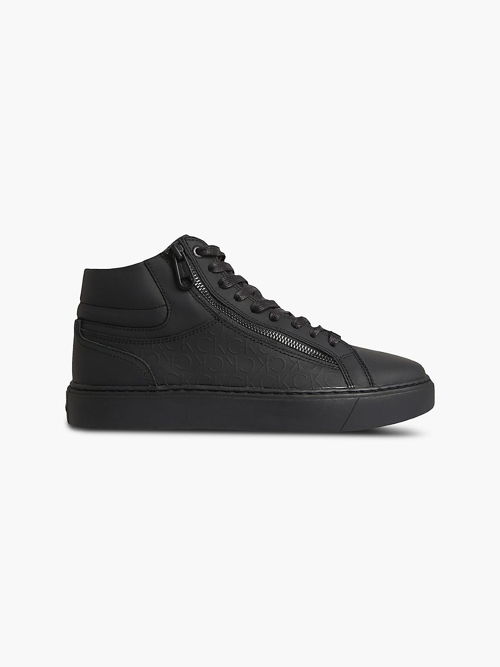 BLACK SEASONAL MONO Leren High-Top Sneakers undefined heren Calvin Klein