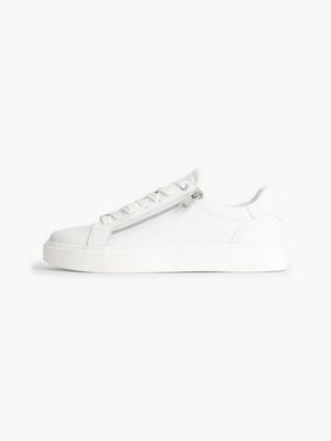 WHITE MONO Zapatillas de piel de hombre CALVIN KLEIN