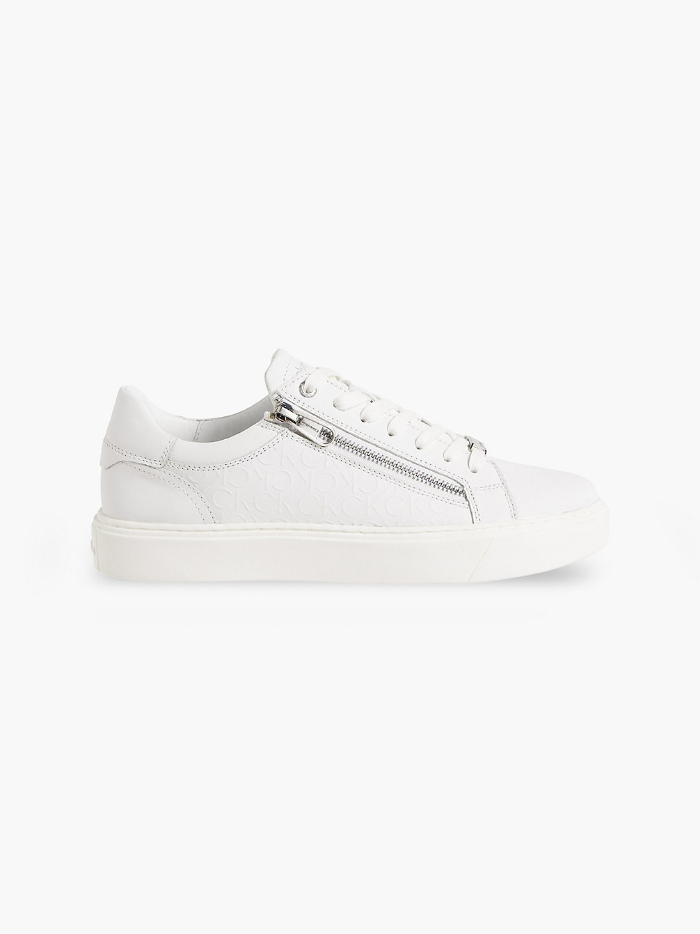 WHITE MONO Leder-Sneakers undefined Herren Calvin Klein