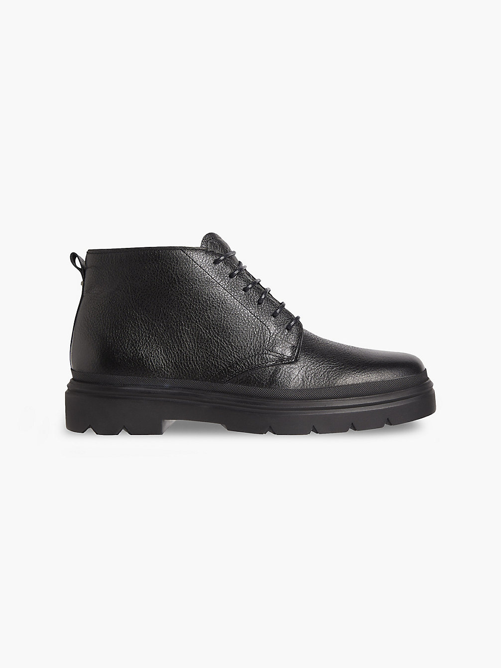 PVH BLACK Leather Boots undefined men Calvin Klein