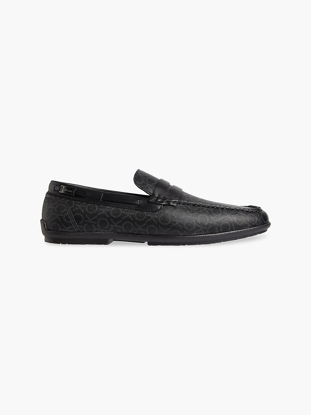 BLACK/MONO Leather Logo Loafers undefined men Calvin Klein
