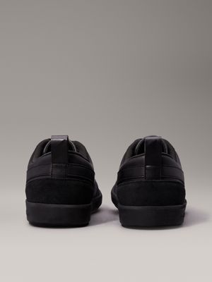 black/granite road leather trainers for men calvin klein