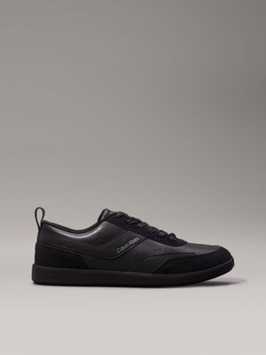 black leather trainers for men calvin klein