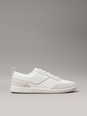 white leather trainers for men calvin klein