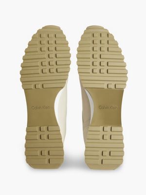 beige leather trainers for men calvin klein