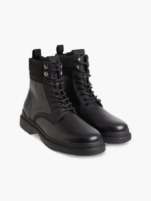 calvin klein black leather boots