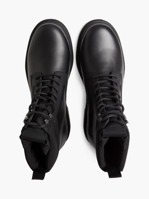 calvin klein black leather boots