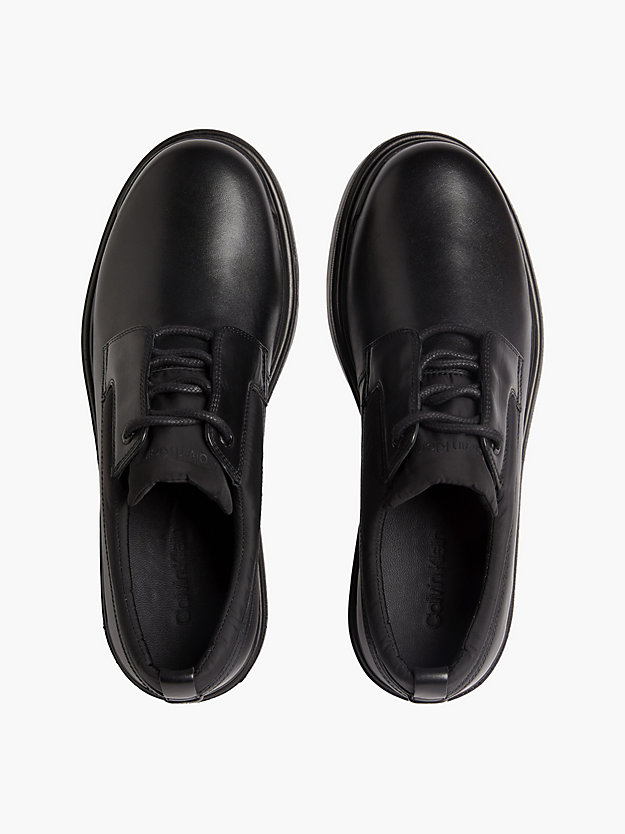 PVH BLACK Leather and Recycled Nylon Lace-Up Shoes for men CALVIN KLEIN