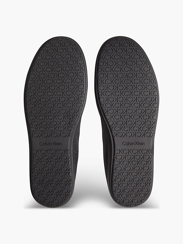 black mono recycled logo slippers for men calvin klein
