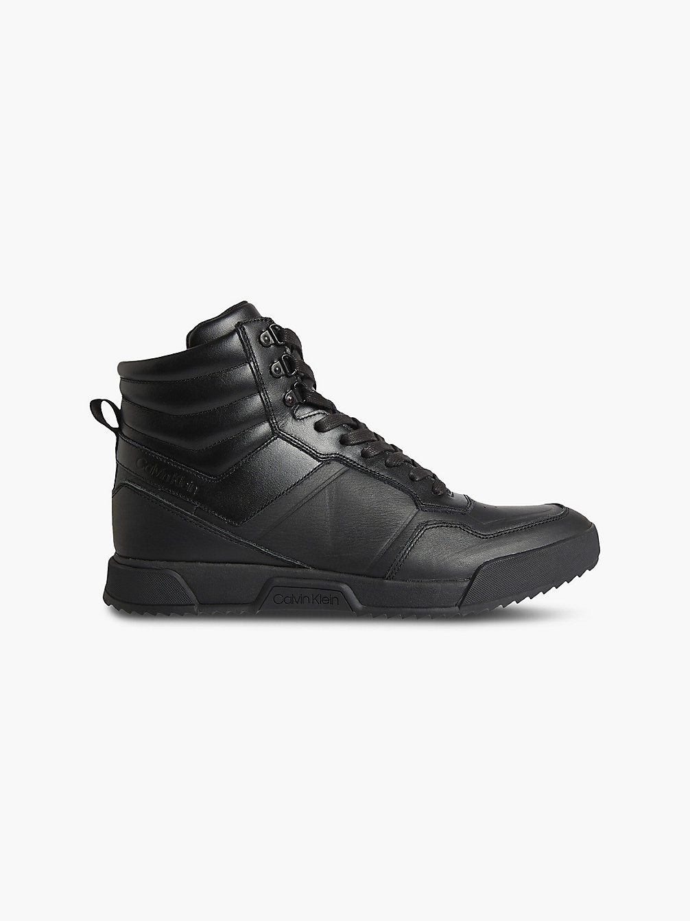 TRIPLE BLACK Leather High-Top Trainers undefined men Calvin Klein