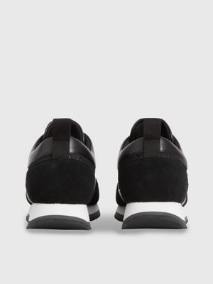 BLACK SEASONAL MONO Suede Logo Trainers for men CALVIN KLEIN