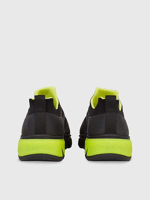 black wsuwane buty sportowe z neoprenu dla mężczyźni - calvin klein