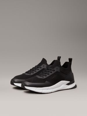 ck black knit trainers for men calvin klein