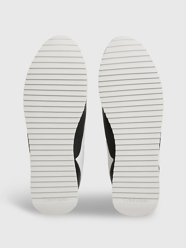 zapatillas de punto de materiales reciclados white / black de hombres calvin klein