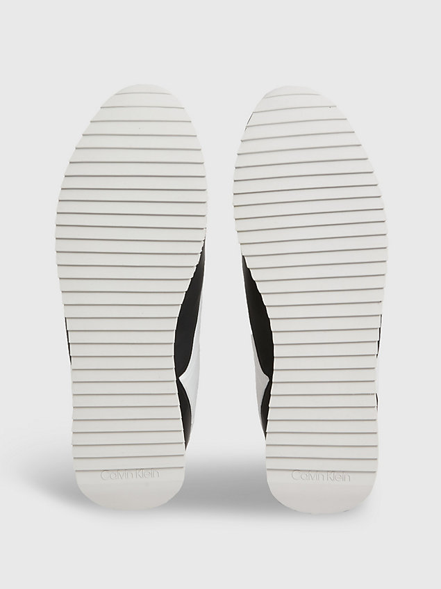 white recycled knit trainers for men calvin klein