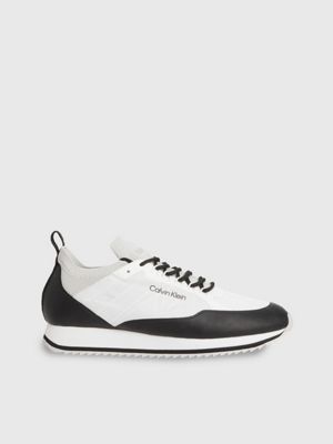 Calvin klein black hot sale and white trainers