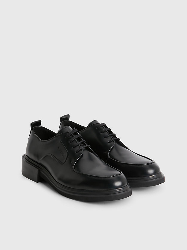 CK BLACK Leather Lace-Up Shoes for men CALVIN KLEIN