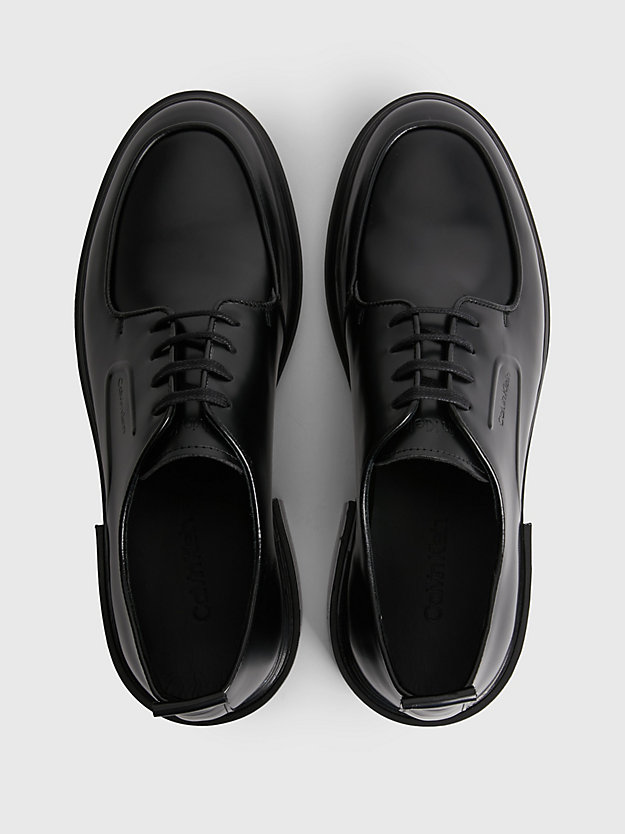 zapatos de piel con cordones ck black de hombre calvin klein