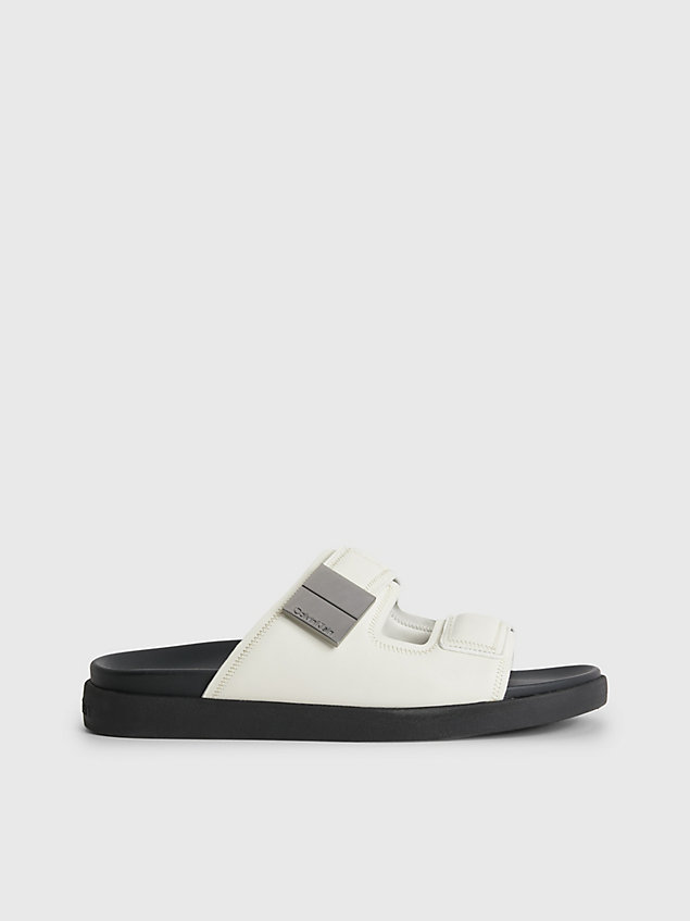 white leather sandals for men calvin klein