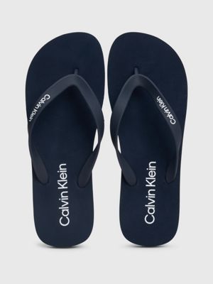 ck navy logo flip flops for men calvin klein