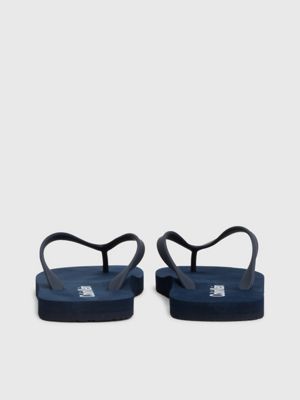 ck navy logo flip flops for men calvin klein