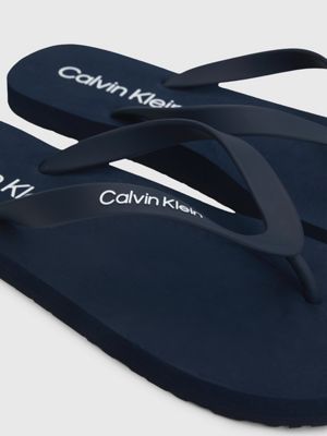 ck navy logo flip flops for men calvin klein