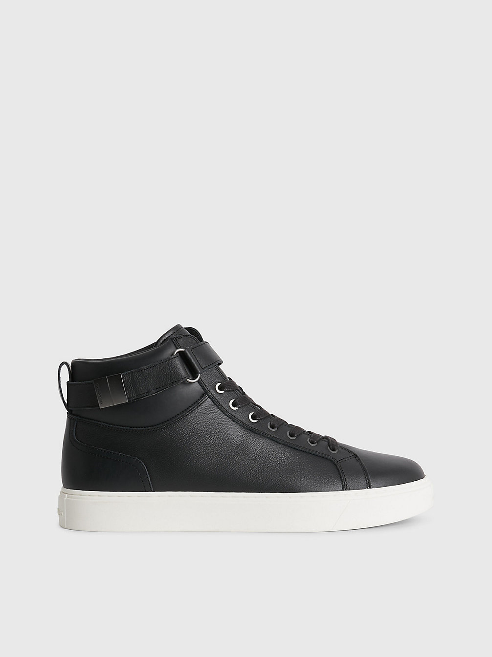CK BLACK Leather High-Top Trainers undefined men Calvin Klein