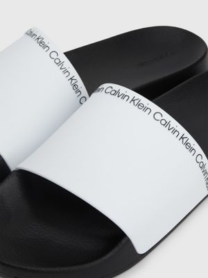 bright white logo sliders for men calvin klein