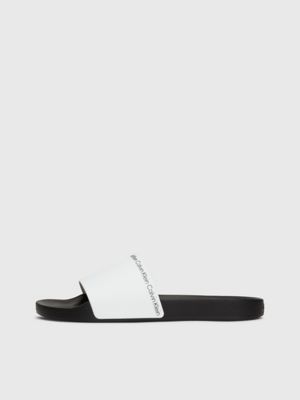 bright white logo sliders for men calvin klein