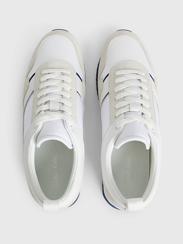 WHITE/ULTRA BLUE Suede Trainers for men CALVIN KLEIN