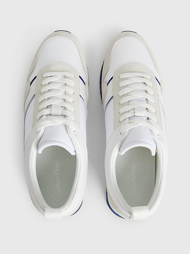 white buty sportowe z zamszu dla mężczyźni - calvin klein