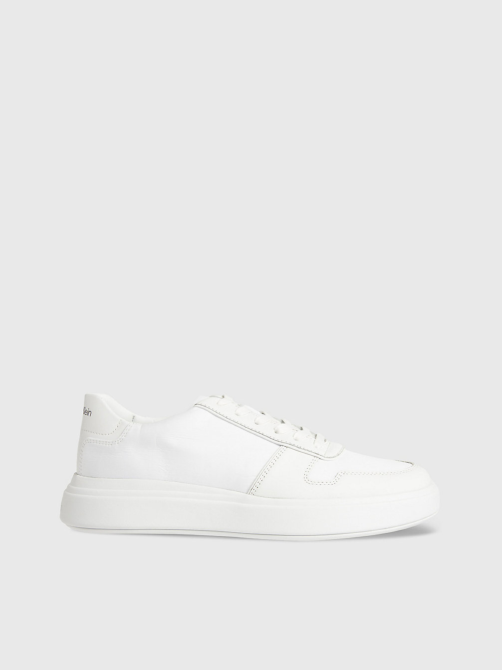 TRIPLE WHITE Leather Trainers undefined men Calvin Klein