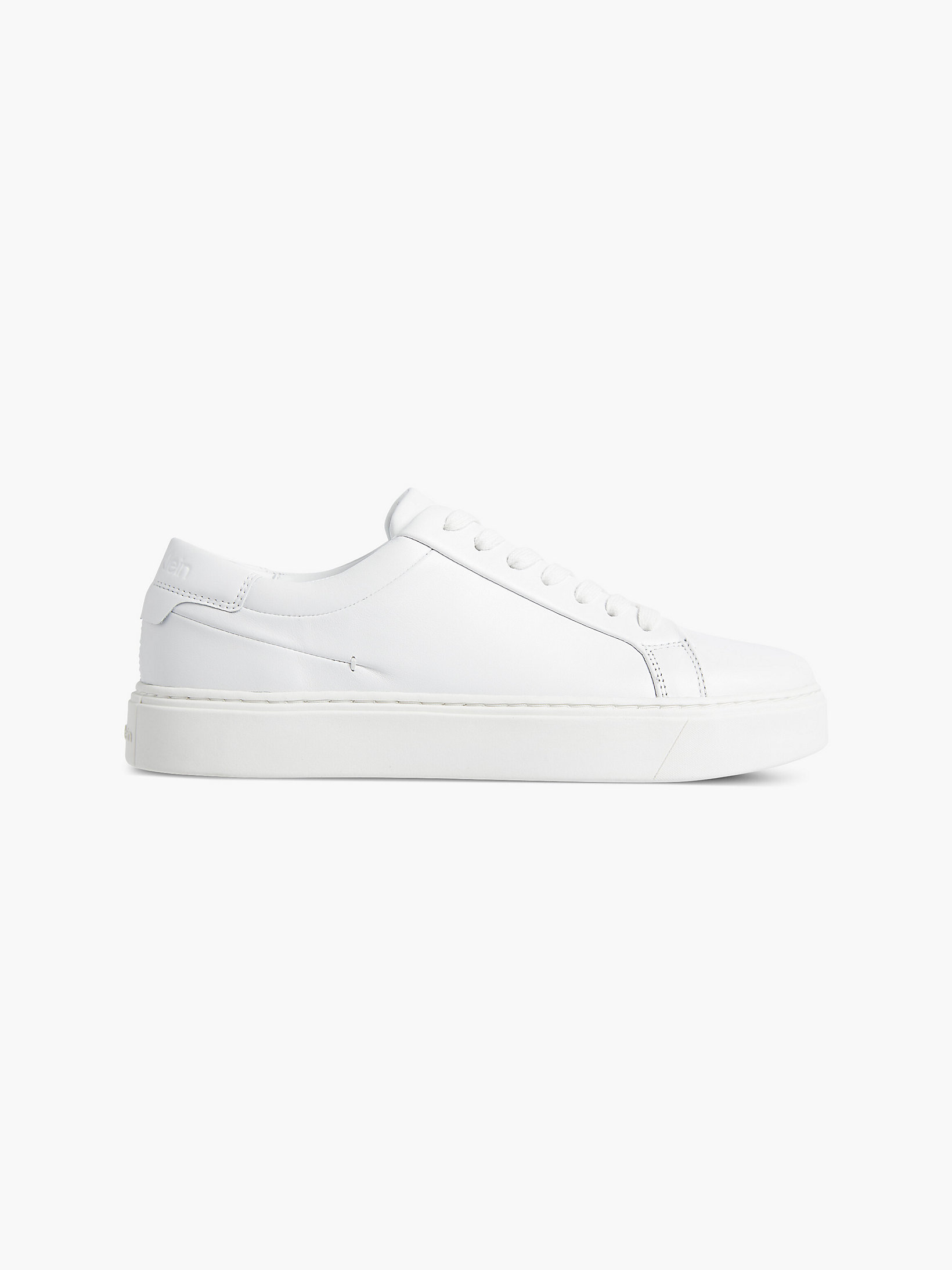 Triple White Leather Trainers undefined men Calvin Klein
