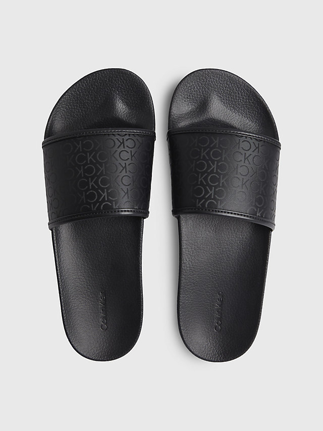 Black Mono > Recycelte Slippers Mit Logo > undefined Herren - Calvin Klein