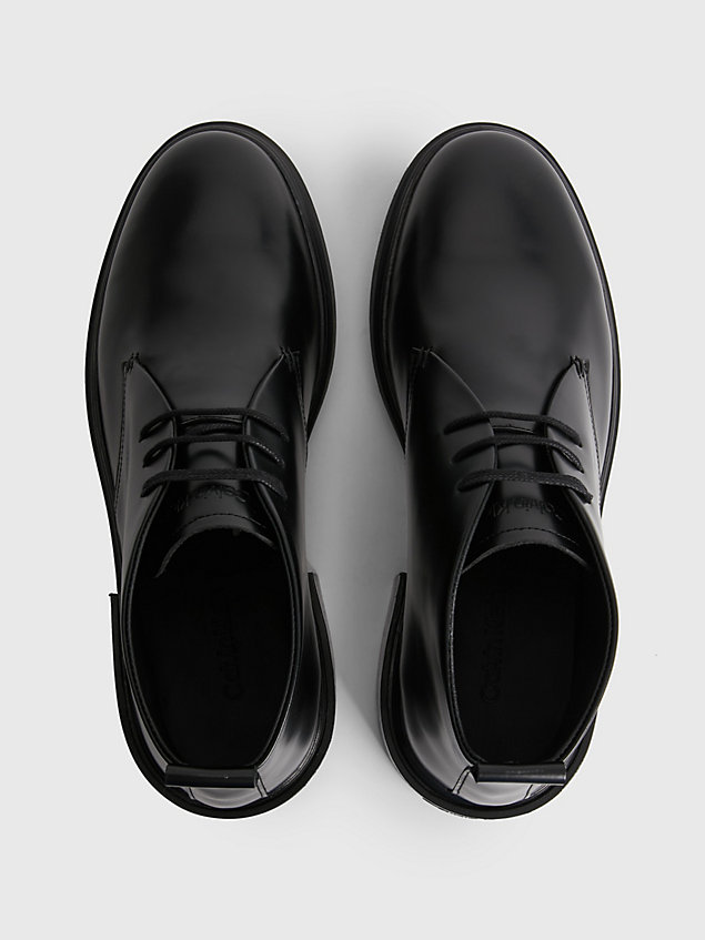 botas híbridas de piel black de hombre calvin klein