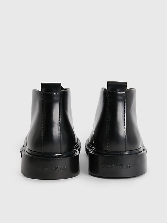black hybrid leather boots for men calvin klein